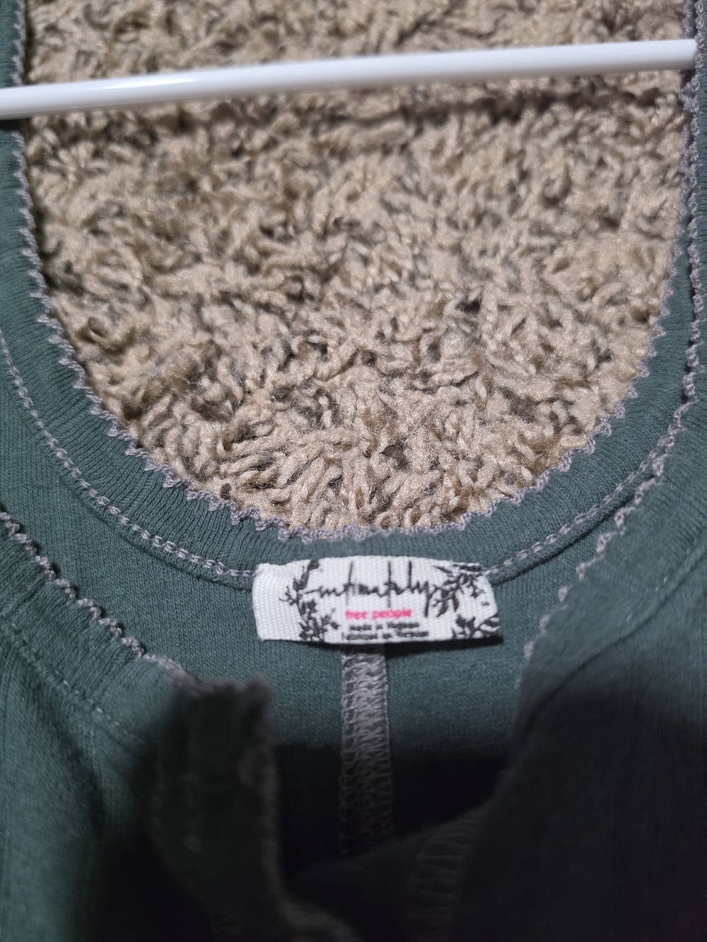 Free People Forest Green Ribbed Button Tank - Picture 2 of 2
